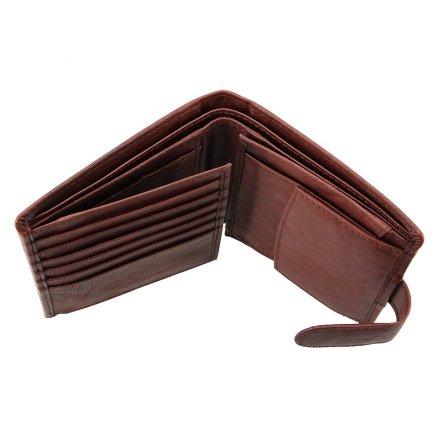 Herrenbrieftasche aus echtem Naturleder. Maße des Portemonnaies: 12,5 cm x 10,5 cm. Lagen Exclusive Class Kollektion