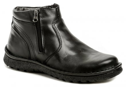 Herren-Winterwanderstiefel mit 2 Reißverschlüssen, aus echtem Naturleder.