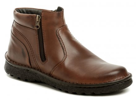 Herren-Winterwanderstiefel mit 2 Reißverschlüssen, aus echtem Naturleder.