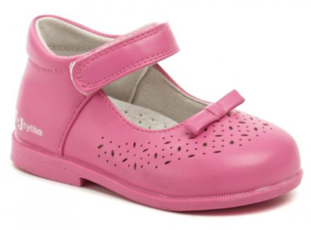 Sommerliche Wanderschuhe für Mädchen mit Klettverschluss. Der Schuh ist aus Synthetikleder am Schaft und einer voll ausgestatteten Innenausstattung aus echtem Naturleder gefertigt, die Innensohle ist außerdem mit einer Fußgewölbestütze ausgestattet.
