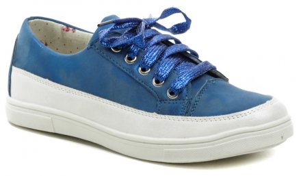 Ganzjahres-Wanderschuhe für Kinder mit Schnürsenkeln, hergestellt aus einer Kombination von Kunstleder mit Naturleder und Textil im Inneren.