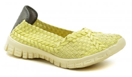 Die originellen Damen-Sommer-Wander- und Freizeit-Gummischuhe Rock Spring aus Textilmaterial, das aus Gummibändern hergestellt ist.