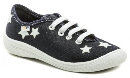 Sommerliche Wander- und Freizeitschuhe für Kinder, aus Textilmaterial mit Lederinnensohle.