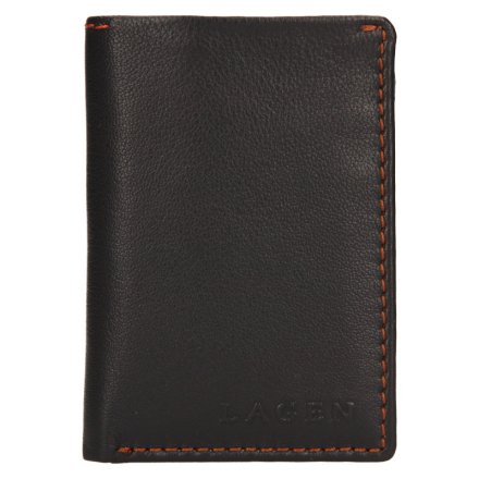 Herrenbrieftasche aus echtem Naturleder. Abmessungen des Portemonnaies: 7 cm x 10 cm. Lagen Exclusive Class Kollektion