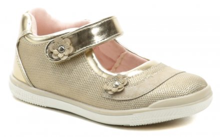 Kinder-Sommer-Wanderschuhe mit Klettverschluss. Der Schuh ist aus Synthetikmaterial mit einer Innensohle aus Naturleder gefertigt.