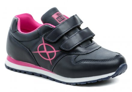 Ganzjahres-Wanderschuhe mit Klettverschluss, aus Synthetikmaterial mit Innensohle aus echtem Leder.