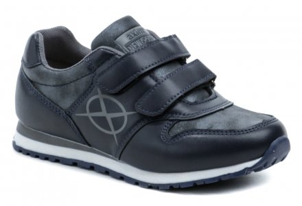 Ganzjahres-Wanderschuhe mit Klettverschluss, aus Synthetikmaterial mit Innensohle aus echtem Leder.