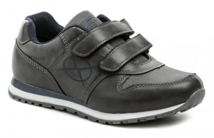 Ganzjahres-Wanderschuhe mit Klettverschluss, aus Synthetikmaterial mit Innensohle aus echtem Leder.