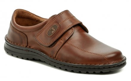 Ganzjahres-Wanderschuhe für Herren mit Klettverschluss, aus echtem Leder.