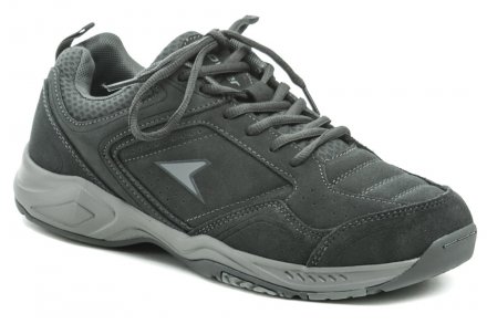 Herren Ganzjahres-Walking-Sportschuhe mit Schnürung, aus echtem Naturleder in Kombination mit Textilmaterial.
