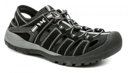Oversized-Sommerschuhe für Herren, geeignet für Arbeit und Spaziergänge im Freien, hergestellt aus einer Kombination aus Echtleder, Synthetik und Textilmaterial.