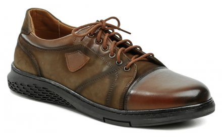 Ganzjahres-Wanderschuhe für Männer mit Schnürstiefeln. Das Schuhwerk ist aus echtem Naturleder gefertigt.