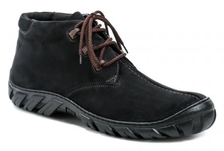 Herren-Winterwanderstiefel in Übergröße mit Schnürsenkeln, aus echtem Naturleder.