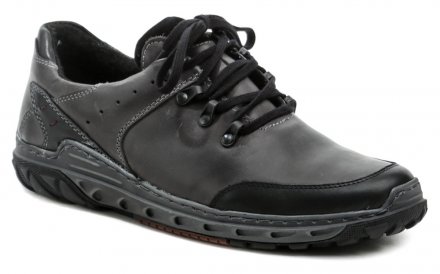 Herren-Winterwanderschuhe mit Schnürsenkeln, aus echtem Naturleder.