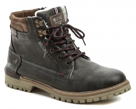 Herren-Winterwanderstiefel mit Schnürung und Reißverschluss aus Synthetikmaterial.