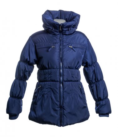 Damen-Winterjacke mit Reißverschluss. Der Mantel ist aus 100 % Polyester hergestellt.