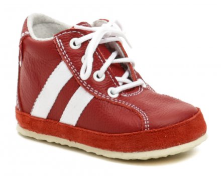 Kinder-Ganzjahres-Laufschuhe mit Schnürsenkeln für die Kleinsten, die gerade laufen lernen, aus echtem Naturleder.