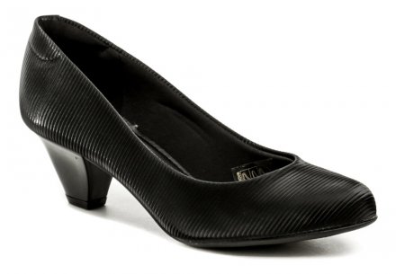Ganzjähriger Damen-Geh- und Partyschuh mit stabilem Absatz aus Synthetikmaterial.