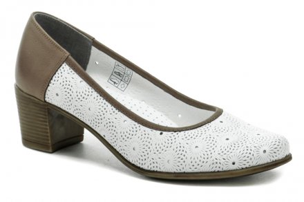 Damen-Wanderschuhe mit mittelhohem Absatz, aus echtem Naturleder. Bequeme Innensohle mit Dämpfung des Längs- und Quergewölbes.