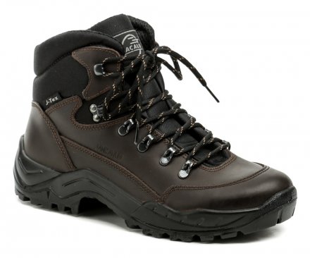 Wasserdichte Ganzjahres-Wander- und Trekkingstiefel mit Membran zum Schnüren, aus echtem Naturleder in Kombination mit Textil.
