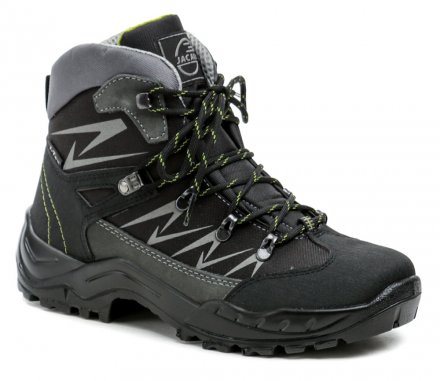 Wasserdichte Ganzjahres-Wander- und Trekkingstiefel mit Membran zum Schnüren, aus Synthetikmaterial in Kombination mit Textil.