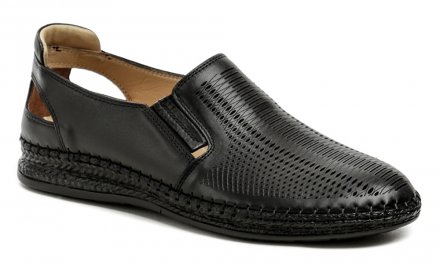 Herren-Sommer-Wanderschuhe Typ Mokassins. Das Schuhwerk ist aus echtem Naturleder gefertigt.