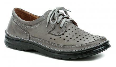 Herren-Sommer-Wanderschuhe mit Schnürsenkeln, aus echtem Naturleder.