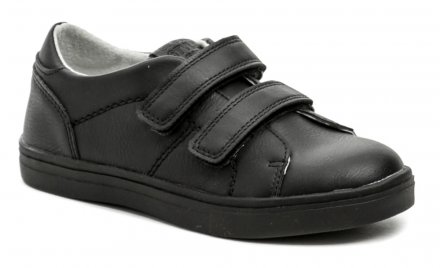 Ganzjahres-Wanderschuhe für Kinder mit Klettverschluss, Obermaterial aus Kunstleder, Innenseite aus Naturleder.