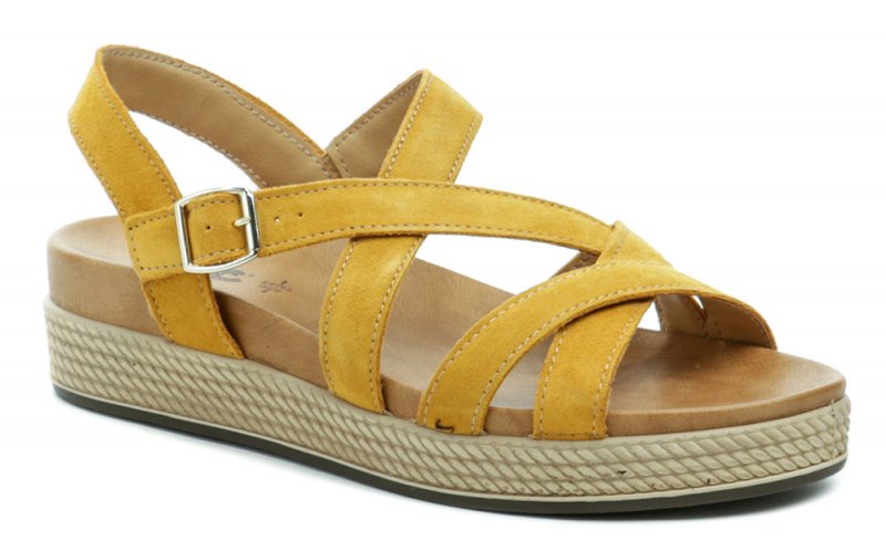 IMAC 190716 ockerfarbene Damen-Keilsandalen | ARNO-schuhe.de – Schuhe mit Tradition