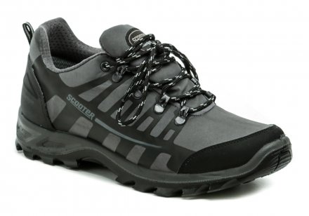 Ganzjahres-Trekkingschuhe mit WATERTIGHT-Membran an den Schnürsenkeln, hergestellt aus einer Kombination von synthetischem und textilem Material.