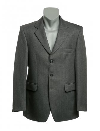 Ganzjahresjacke für Herren im klassischen Einreiherschnitt mit drei Knöpfen.