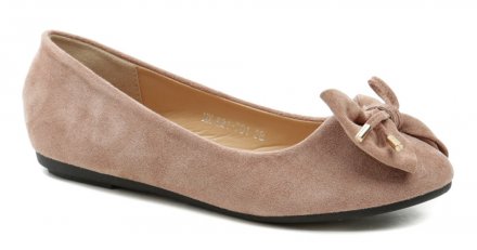 Damen-Sommer-Walking-Schuhe Typ Ballerinas, hergestellt aus Textilmaterial in Kombination mit synthetischem Material innen.
