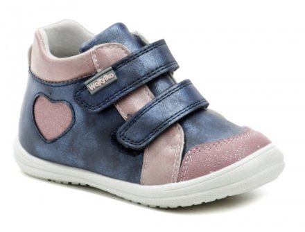Ganzjahres-Wanderschuhe für Kinder mit Klettverschluss, Obermaterial aus Kunstleder, Innenseite aus Naturleder.