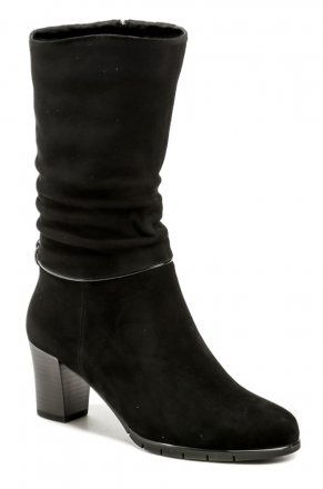 Damen-Winterwanderschuhe mit Absatz und Reißverschluss, aus echtem Leder.