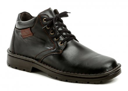 Herren-Winter-Wanderstiefel mit Schnürsenkeln, aus echtem Naturleder.